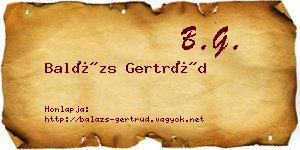 Balázs Gertrúd névjegykártya